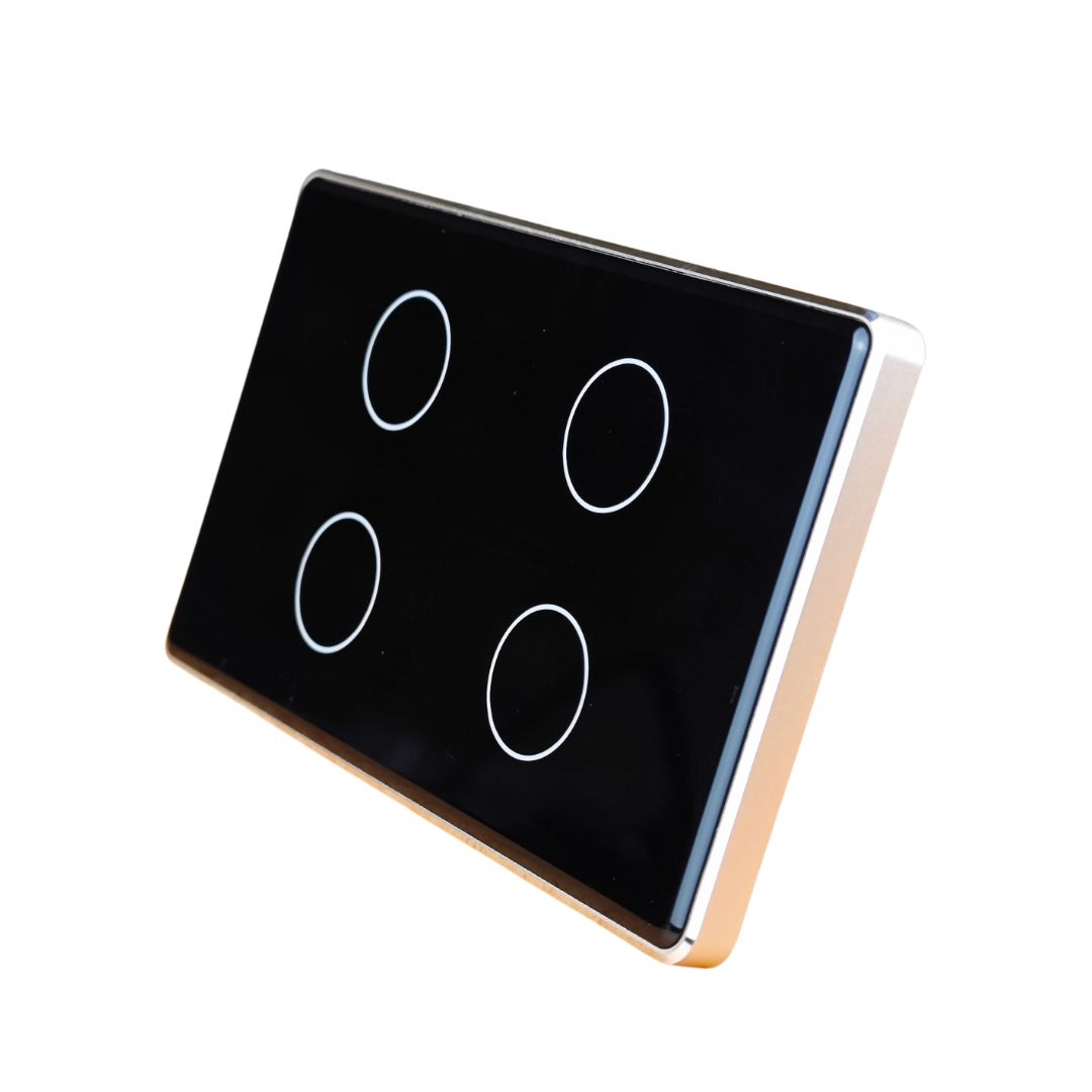 Công tắc thông minh Zigbee Tuya viền vàng Chữ Nhật