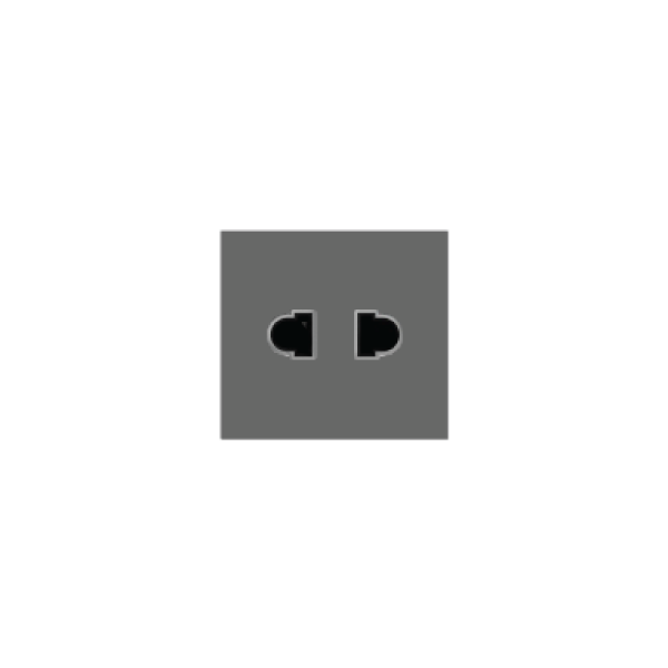 Hạt ổ cắm đơn 2 chấu 10A, cỡ trung (1/2)