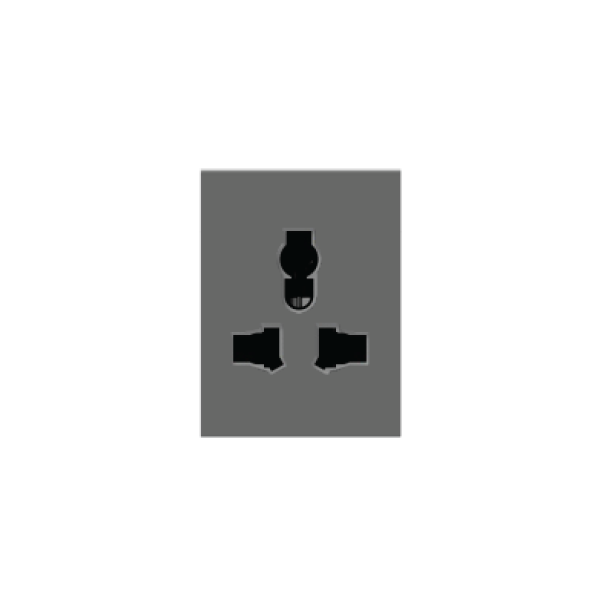 Hạt ổ cắm đa năng 3 chấu 16A, cỡ trung (2/3)